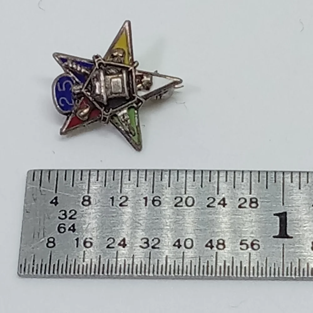 * vintage sterling silver 925 tiny OES Order of the Eastern Star mason pin